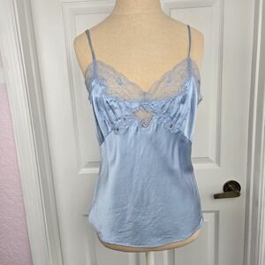 Only Hearts Light Blue Lace Trim Satin Camisole